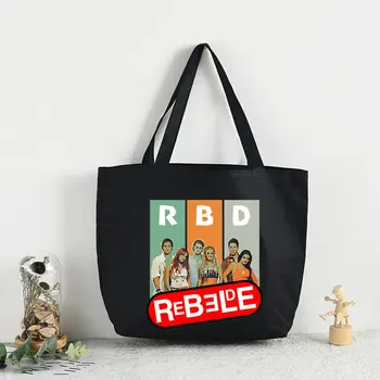 Rebelde RBD Модни холщовая чанта за жени и момичета, лесна чанта за съхранение с голям капацитет, чанта през рамо, Множество студентски чанта за книги