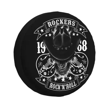 Rockabilly Skull, рокери 1968 г., китара, рок енд рол, калъф за резервна гума за suv на Mitsubishi Pajero 4x4, специален протектор за гуми