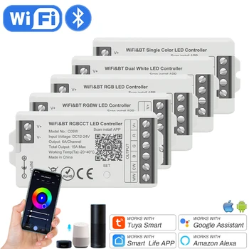 Sasha WiFi Led Контролер 2.4 G RF BT Wi-Fi Smart-Слаби Алекса Google Home Гласово Управление на RGB RGBW CCT Led Лента Контролер за Осветление