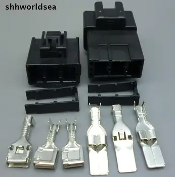 Shhworldsea 4/10/50/100 комплекти 3-Пинов Електрически автомобили Конектор 7,8 мм автоматичен Съединител Тел Изход За Toyota