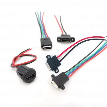 USB конектор 3.1 Type-C 2Pin 4Pin Заваръчен тел С гнездовой розетка Гуменият пръстен точност ръководят порт за бързо зареждане
