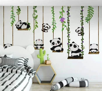 wellyu Потребителски тапети 3d стенопис скандинавски минималистичен карикатура панда фон на детския дом стена papel de parede 3d papier peint