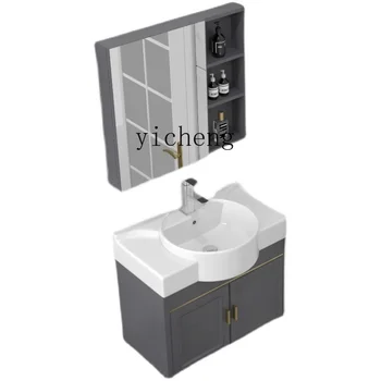 XL Алуминиев тесен и дълъг мивка с голям корем, шкаф за баня, разход на мивка, мивка с една керамична мивка