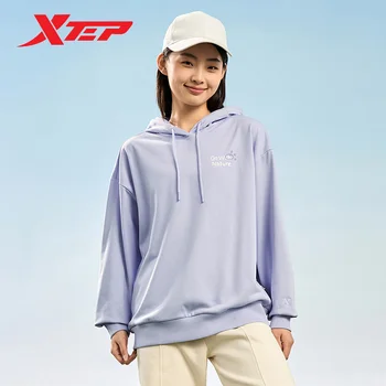 Xtep Пуловер с качулка за жени 2024, Пролетно ежедневни дамски hoody в стил Lift, Меки върхове за тренировки и отдих на открито 876128930012