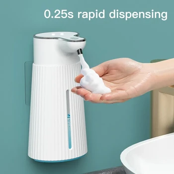 Автоматично дозиране система за сапун на пяна с безконтактен датчик, монтиран на стената USB-умен пенообразователь, 400 мл Инфрачервен опаковка течен сапун