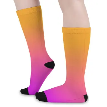 Акварелни чорапи със залеза, Градиентные чорапи Омбре Harajuku, Зимни чорапи унисекс със защита от изпотяване, Топли Меки улични чорапи с принтом.