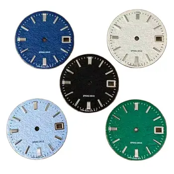 Аксесоари за часовници Циферблат GS син бял черен сребристи със зелени светящимся циферблат 28,5 мм за час с механизъм NH36 NH35 MOD