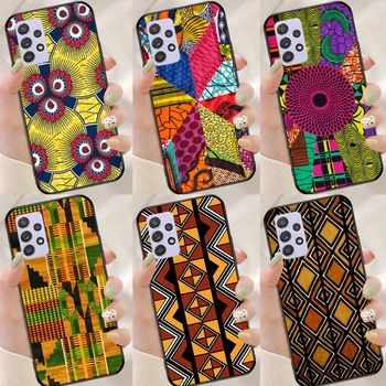 Африкански Дизайн с восъчен Принтом Калъф За телефон Samsung Galaxy A32 A12 A42 A52 A72 A11 A51 A71 A21S A20S A50 A70 A10 Калъф