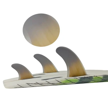 Бамбук UPSURF FCS ⅱ Перки За Дъски За сърф Twin Fins + Trailer Fin Три Къси Перки За дъски От Фибростъкло Quilhas Funboard Сива Перка За Сърфиране За Риба