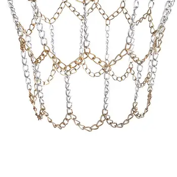 Баскетболна мрежа с 12 панти, външната линия на джантата от поцинкована стомана златисто-сребрист цвят