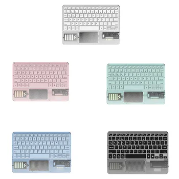 Безжична сензорна клавиатура с подсветка RGB клавиатура с прозрачен кристал Bluetooth клавиатура universal за PC