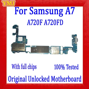Безплатна Доставка до 32 GB дънна Платка За Samsung Galaxy A7 A720F A720FD дънната Платка На 100% Оригиналната Системна Логика Такса Android Добра Работа