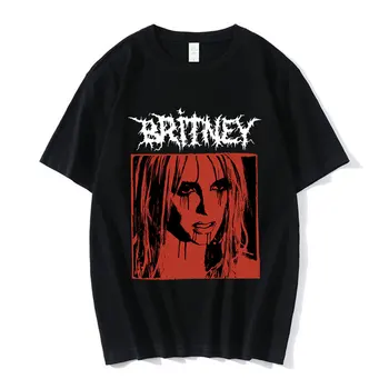 Бритни Спиърс Метъл Рок Графична Мъжка тениска Дамска Мода, Хип-Хоп Тениски Реколта Ежедневни Ризи С къс ръкав Оверсайз Върховете
