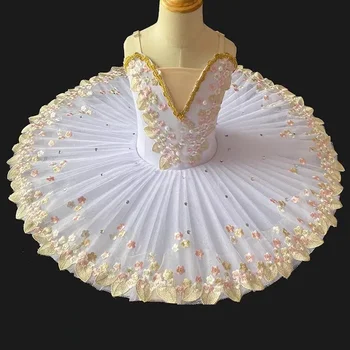Бяла професионална балетна пакетче балерина, за деца, за деца, за девойки, и за възрастни, блинная пакетче, танцови костюми, балетное рокля за момичета