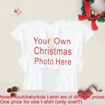 Вашата собствена коледна снимка тук, тениска с принтом за цялото семейство, баща, майка, дете, Весела Коледа, Коледни облекла за цялото семейство, празничен подарък