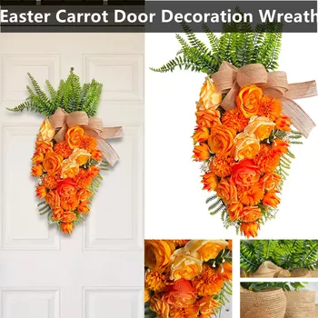 Великденски венец за входната врата, креативна Великден морков, подвесное дърво, изкуствен венец, Великденски декорации 2024