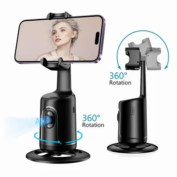 Въртене на 360 °, Ai Smart Gimbal, стабилизатор на смартфон за мобилни фото и видео, автоматично следене на лицето, титуляр на телефона с дистанционно управление