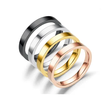 гланц пръстени от титанов стомана 3 мм за мъже и жени Прости пръстени, Сватбени украси, Подаръци