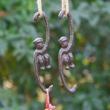 Градински кука-обезьянка Чугун саксия Гибънс Окачен на кука за растения Декоративни стенни куки