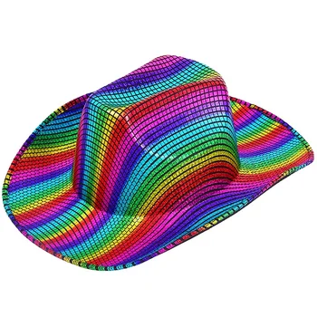 Дамски мъжки сламена шапка, сгъваема плажна шапка от слънцето с широка периферия и цветни преливащи се лента за пътуване на открито