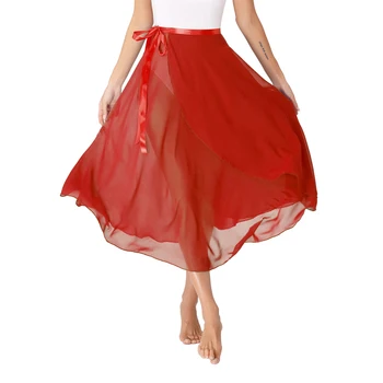 Дамски струящаяся пола-пакет от дантела, балетные дълги поли, модерен танц тренировъчен костюм, обикновена пола миди с висока талия