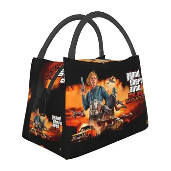Дамски термоизолированные чанти за обяд от видеоигри GTA Grand Theft Auto, преносима чанта за обяд и за офис, кутия за съхранение на храна на открито