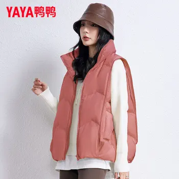 Дамски якета YAYA 2023, Demisezonnyj Кратък жилетка с висока яка, джобно ежедневното палто с джобове, дамски паркове с подплата