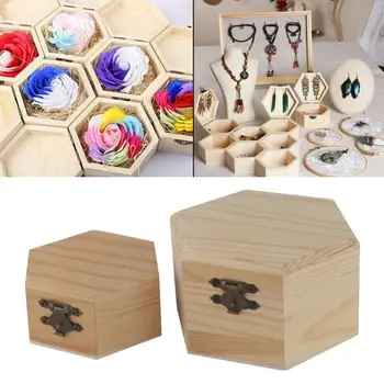Декор за бродерия с Естествена Дървена Кутия за съхранение на направи си САМ Ръчно Рисувани, Фигура, Ковчег със Съкровища, Украса за ръце, Дисплей, Дървена кутия