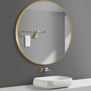 Декоративно кръгло огледало в корпуса Луксозни Бани, Стенно Огледало на гардероба, в ключа за лампата за грим Espelho 거울 전신거울 Тела за баня