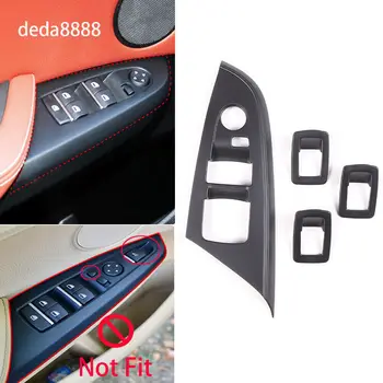 Декорация на бутона за включване стеклоподъемника ABS Матово черно × 4 за BMW X3 F25 X4 F26 2011-2017