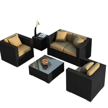Диван за сядане на открито, водоустойчив и слънчеви столове от ратан в двора, комбинирана мебели за минималистичен вили