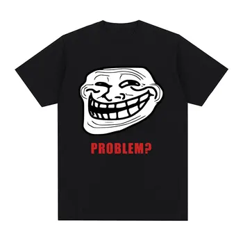 Забавен Мем Trollface Rage Comic Забавен Трол Шега Интернет-Мем Мъжка Тениска Памучен Тениска С къс ръкав Модни Реколта Тениски