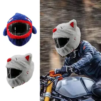 Забавен Предпазна каска за мотоциклет, Творчески Калъф за каска с пълно покритие за лице, Cartoony Плюшено калъфче за каска за мотоциклет