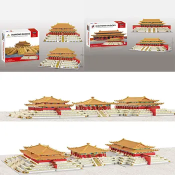 Зала за Запазване на Хармонията градивните елементи на Китайската Архитектура Императорския Дворец Микро-Diamond Блок Играчки За Деца YZ090