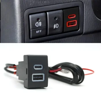 Зарядно за кола QC3.0 Dual USB PD Type C 12/24 В зарядно устройство ще захранване на Изход захранващ Адаптер за Телефон Suzuki Jimny 07-15 Wagonr WagonrX5