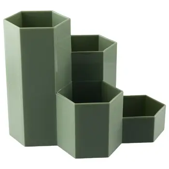 Зелена Кутия за съхранение на настолни бижута Голям капацитет, с четири решетки Минималистичен Държач за писалка