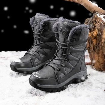 Зимни мъжки зимни обувки, непромокаеми, нескользящие, удобни, с топла една плюшена подплата, улични ски велур ботильоны за мъже на дебела подметка