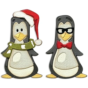 Зимните Пингвините Метални Режещи Удари Шаблони за Scrapbooking Албум За Релеф САМ Празнична Ваканционни имоти Картичка Производство Занаяти Декоративна Плашка