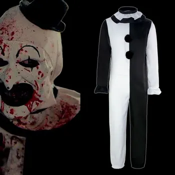 Изкуството на cosplay, клоун Ужасяващо cosplay костюм на клоун на ужасите боди Маска на пълен костюм Костюми за парти на Хелоуин и за мъжете, и за възрастни