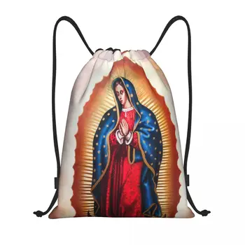 Изработена по поръчка чанта от съвсем малък Virgen De Guadalupe Virgin Mary За жени и Мъже, Лека Раница за съхранение в спортното зала Virgen De Guadalupe Christian Sports