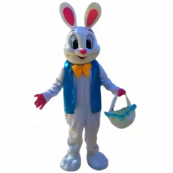Инвентаризация и незабавно изпращане на евтини костюм на зайче Великден за възрастни, един размер, меко плюшено зайче великден костюм