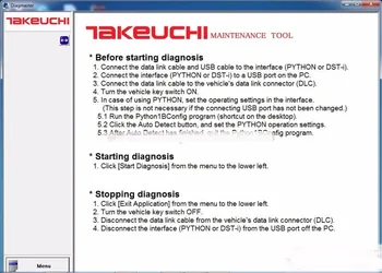 Инструмент за поддръжка на двигателя Takeuchi Diagmaster 4.1.0