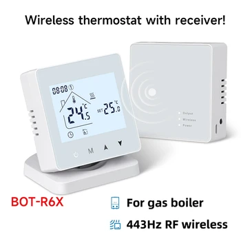 Интелигентен безжичен термостат за отопление на котел на газ, Радиочестотни регулатор на температурата в къщата, Програмируем Wifi Термостат, Резервни части