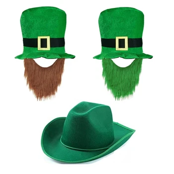 Ирландски национален ден на шапка с трилистником, Деня на Св. Патрик, Семейно събрание, шапка с брада F0T5