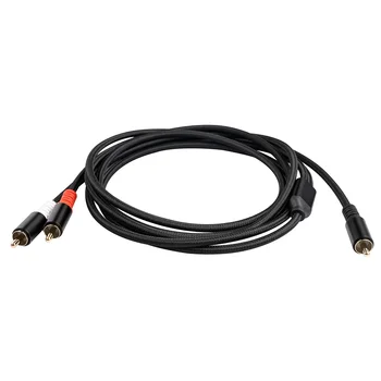Кабел-адаптер RCA Y кабела на събуфъра Y, аудио кабел от 1X RCA до 2X РКС, аудио кабел за усилвател на мощност от 1 Rca до 2 Rca, 1 метър