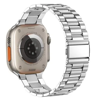 Каишка от неръждаема Стомана за Apple Watch band 44 мм Ultra 2 45 мм на 49 мм, 40 мм, 38 мм 41 мм Метална Гривна iWatch series 9 8 7 6 5 4 3 SE