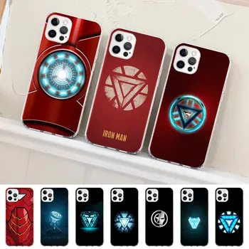 Калъф Marvel с Логото на Железния Човек за Apple iPhone 11 13 14 Pro Max 12 mini SE 2020 XR XS X 7 8 Плюс 5 5 6 6s TPU Прозрачен Капак на Телефона