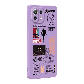 Калъф за мобилен Телефон с Принтом Супергерой на Marvel за Xiaomi Mi 9 SE 10 Lite 10T 11T 11 Pro 11 Lite 12T Pro 12 Square Cover Liquid Мека Обвивка