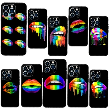 Калъф за Телефон LGBT Rainbow Pride Устни на Корпуса За iPhone XR XS Max X 12 13 Mini 6S 7 8 Plus SE 2020 11 12 13 Pro Max