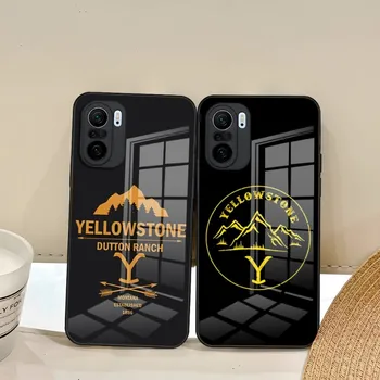 Калъф за телефон Yellowstone За Xiaomi Redmi Note 13 10 10T 11i 11T 11 9 8 11S Poco M4 F3 X3 Pro Стъклена Обзавеждане по Делото